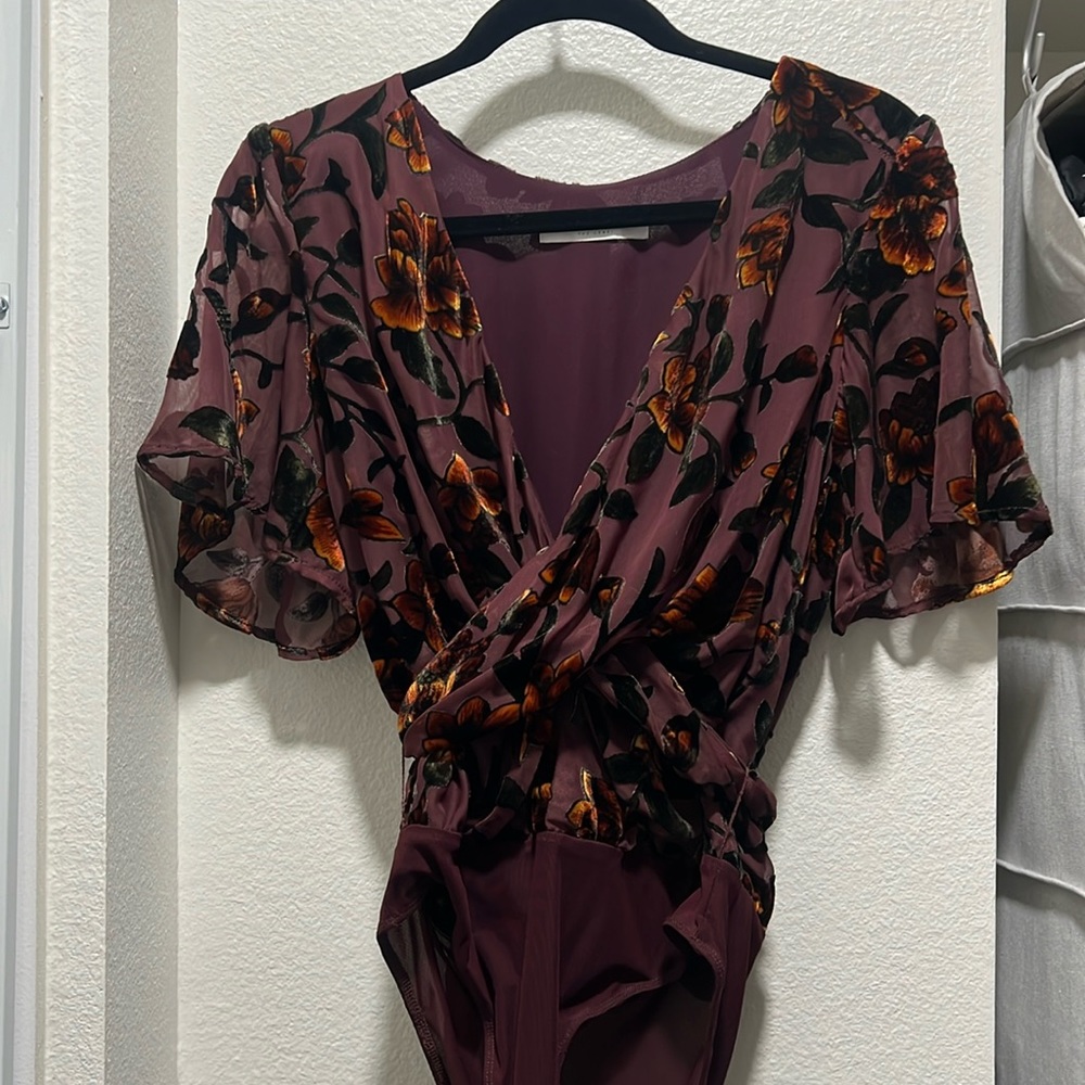 ASTR The Label bodysuit, velvet material